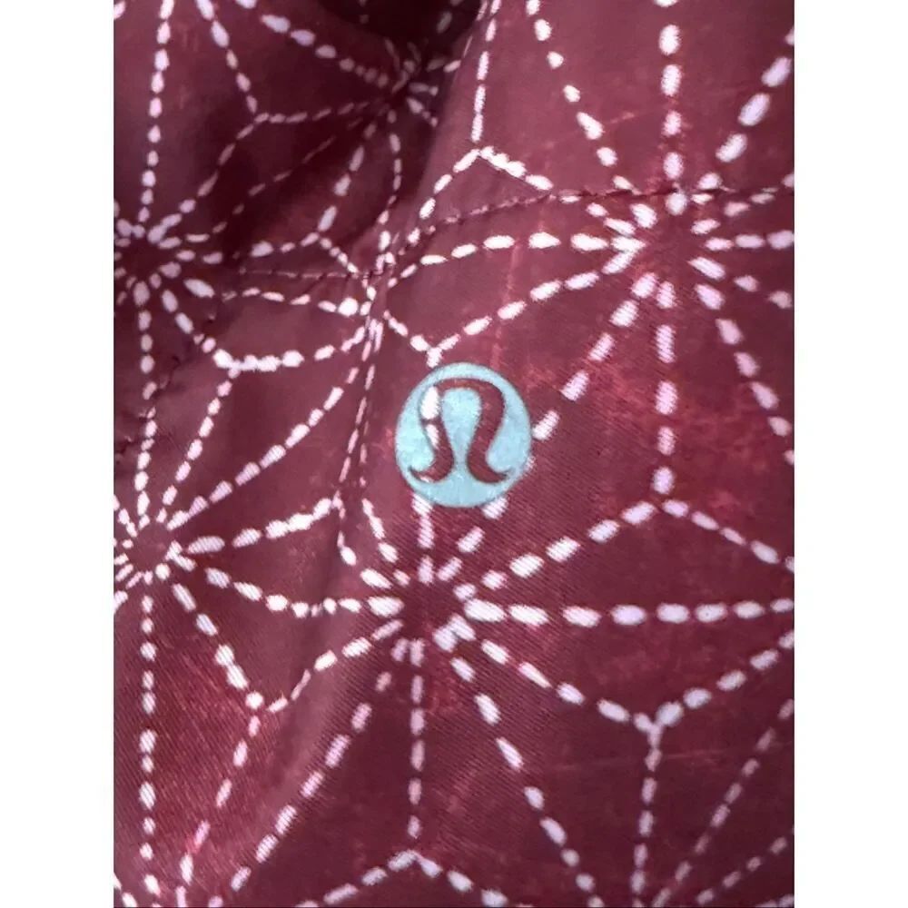 Lululemon Yoga Mat Bag Burgundy Print Mesh Zip Carrier - Picture 7 of 14